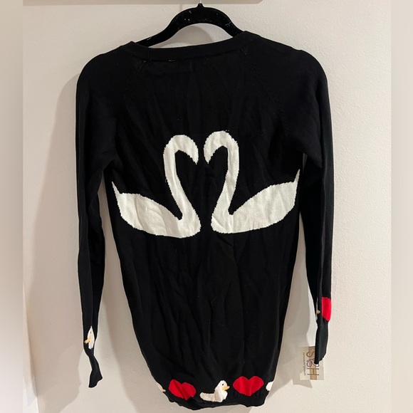 Black Heart and Swan Cardigan - Picture 3 of 5